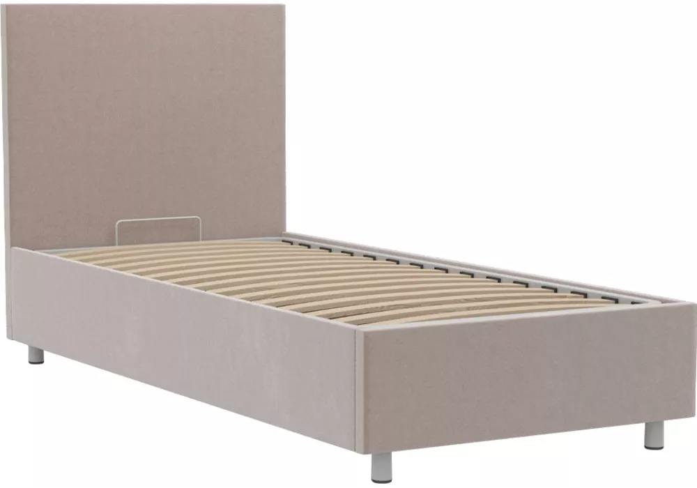Кровать с ящиками для белья Белла 90х200 с бельевым ящиком Плюш Стоун