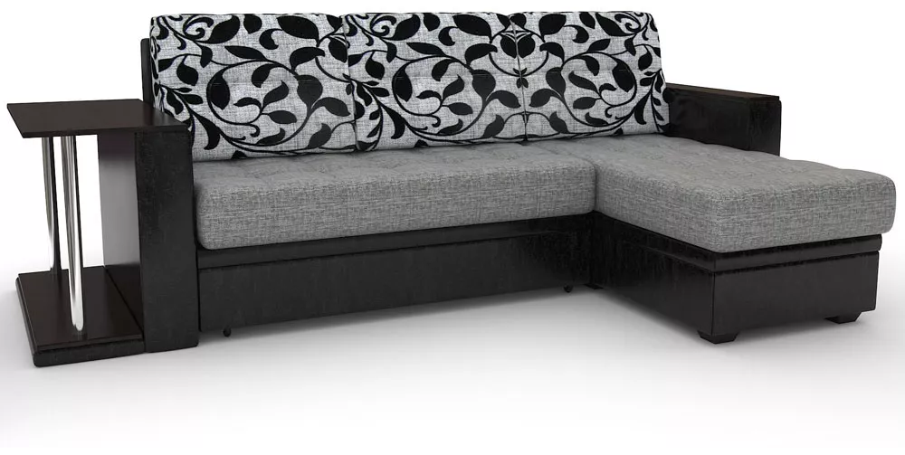 диван для гостиной Атланта-эконом Грей Флауэрс со столиком