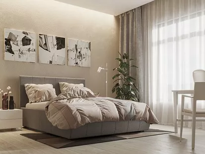 Двуспальная кровать с подъемным механизмом Афина Люкс Кантри Грей-160 с матрасом
