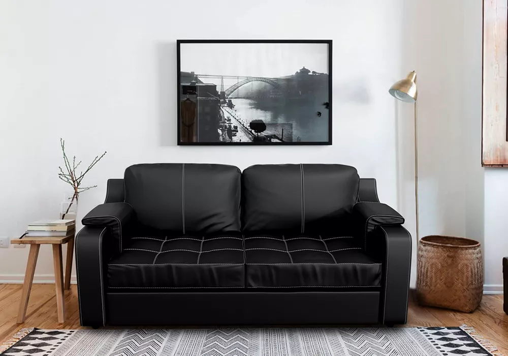 диван из кожи Берета  2-х местный Дизайн 3 кожаный