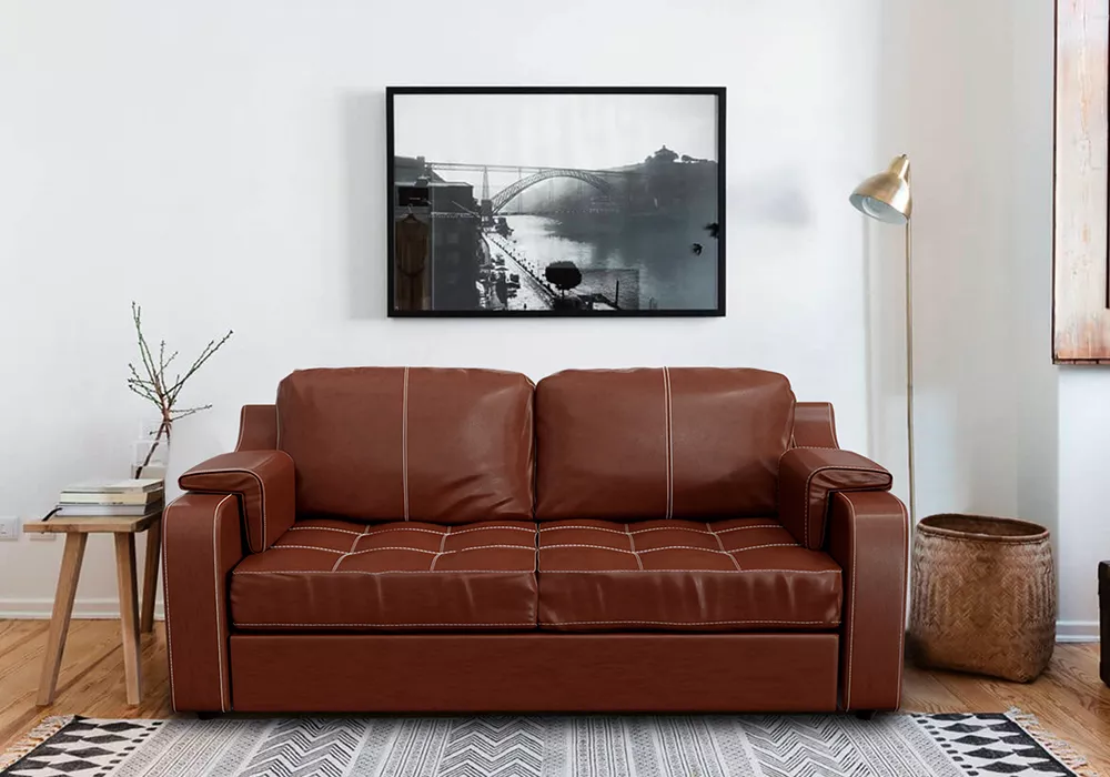 Прямой диван Берета  2-х местный Дизайн 4 кожаный