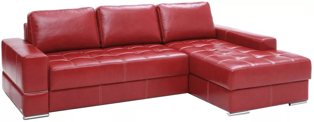 угловой диван для детской Матео Ред кожаный