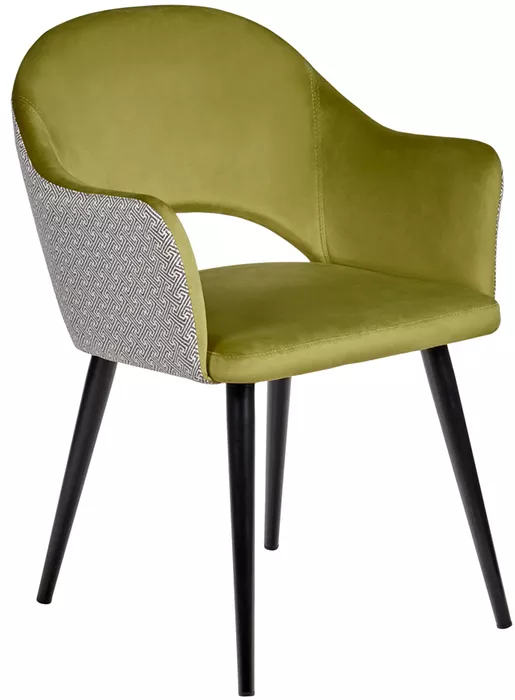 Кухонный стул Бруно с жаккардом ярко-зеленый
