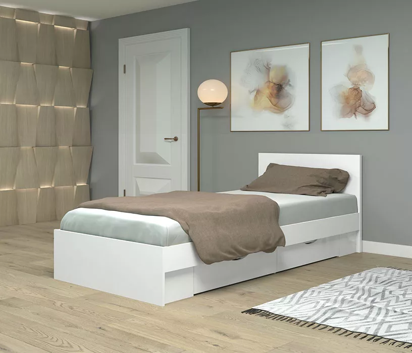 Кровать с ящиками для белья Фреш КРФР-1-Я 900 Дизайн-1