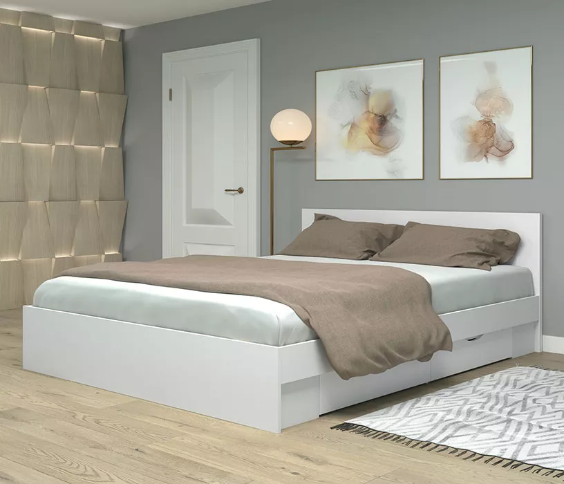 Кровать с ящиками для белья Фреш КРФР-4-Я-1600 Дизайн-1