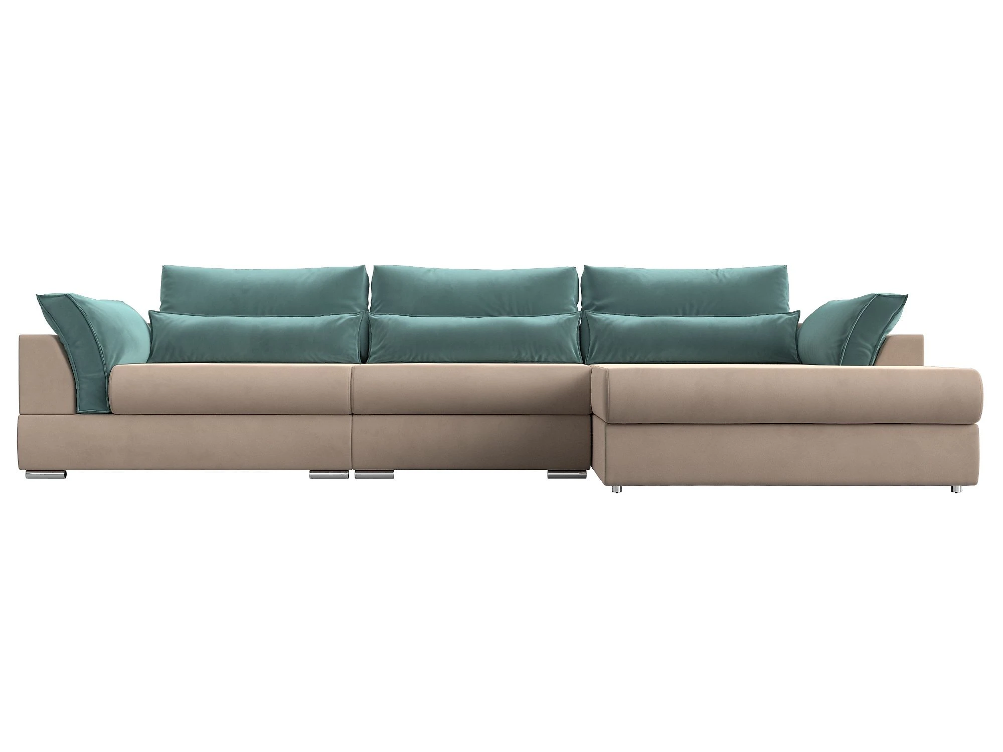 Угловой диван из велюра Пекин Лонг Плюш Дизайн 1