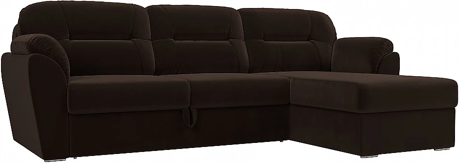 Угловой диван-кровать Бостон Вельвет Браун