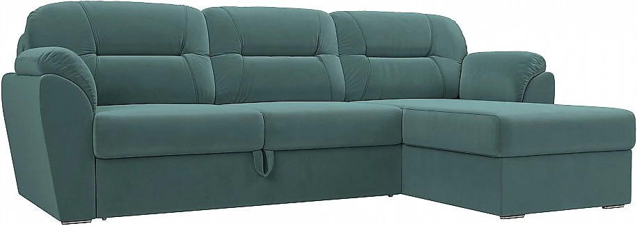 Угловой диван-кровать Бостон Плюш Бирюза