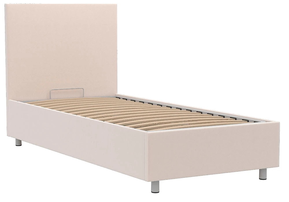 Односпальная кровать Белла 90х200 с бельевым ящиком Плюш Милк