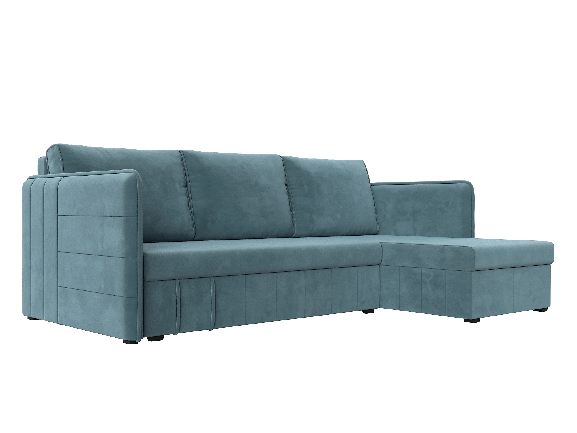 Угловой диван из велюра Слим Плюш Дизайн 3