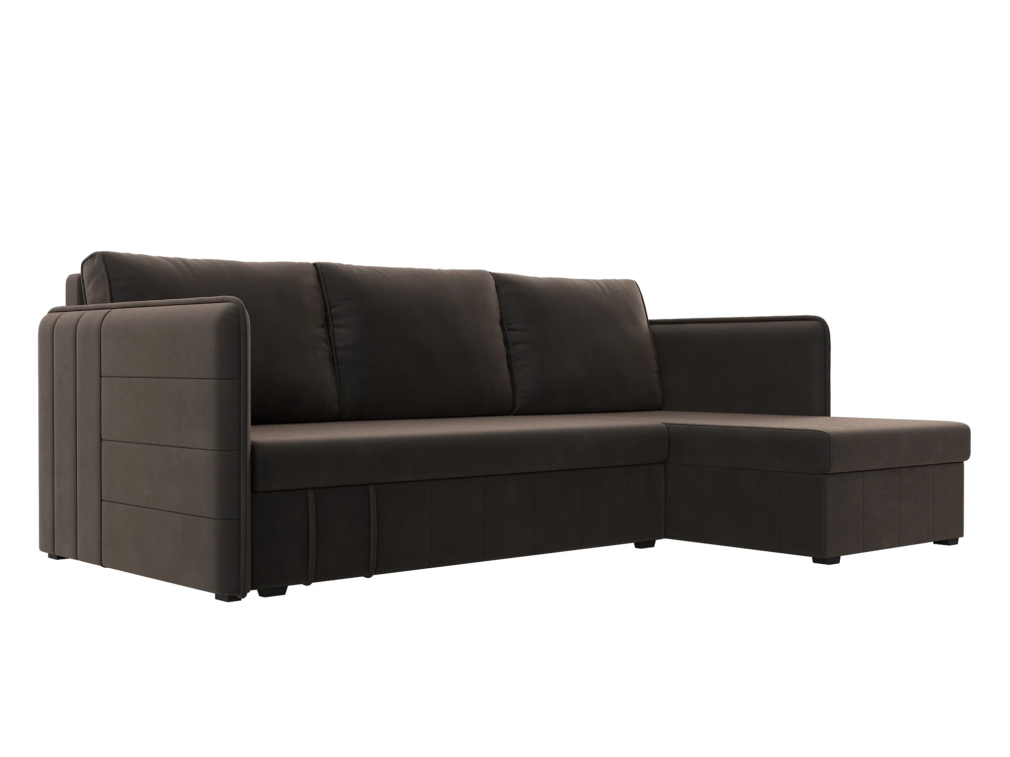 Угловой диван из велюра Слим Плюш Дизайн 2