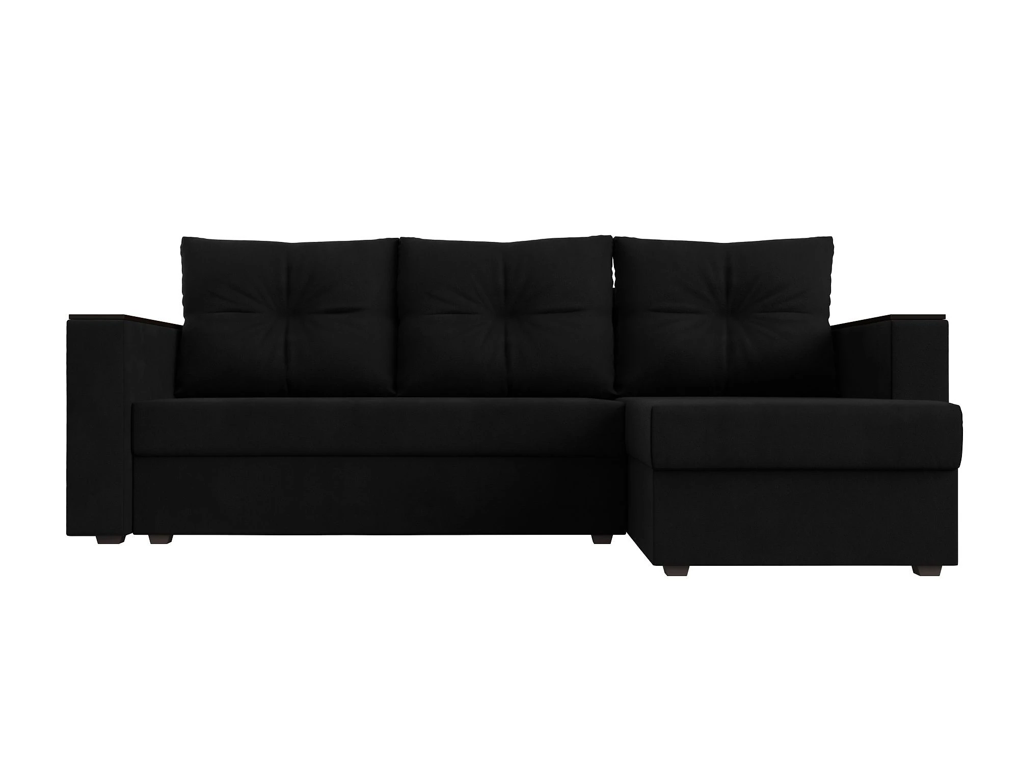 Черный диван еврокнижка Атланта Лайт без стола Дизайн 9