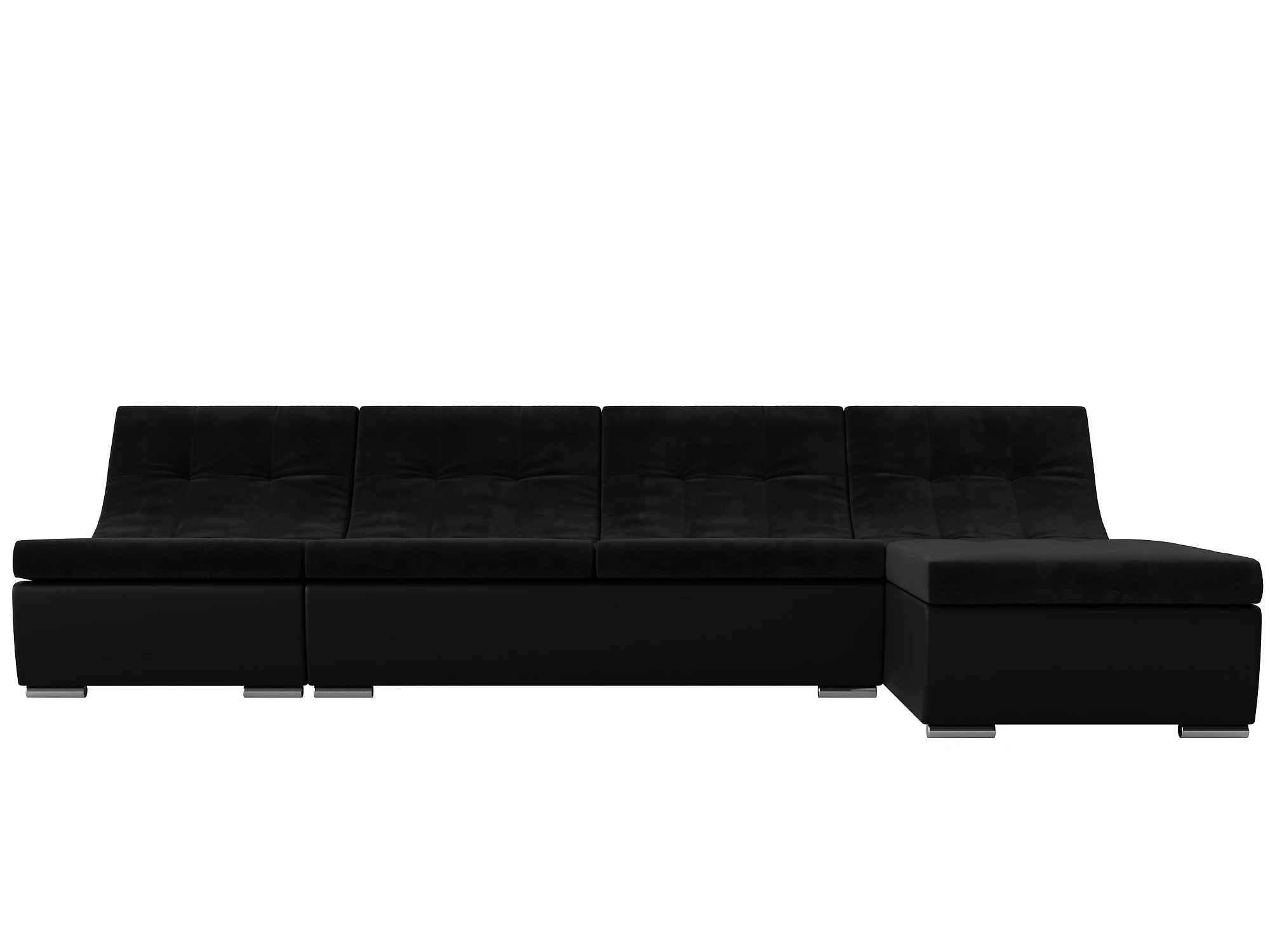 Чёрный модульный диван Монреаль Плюш Дизайн 8