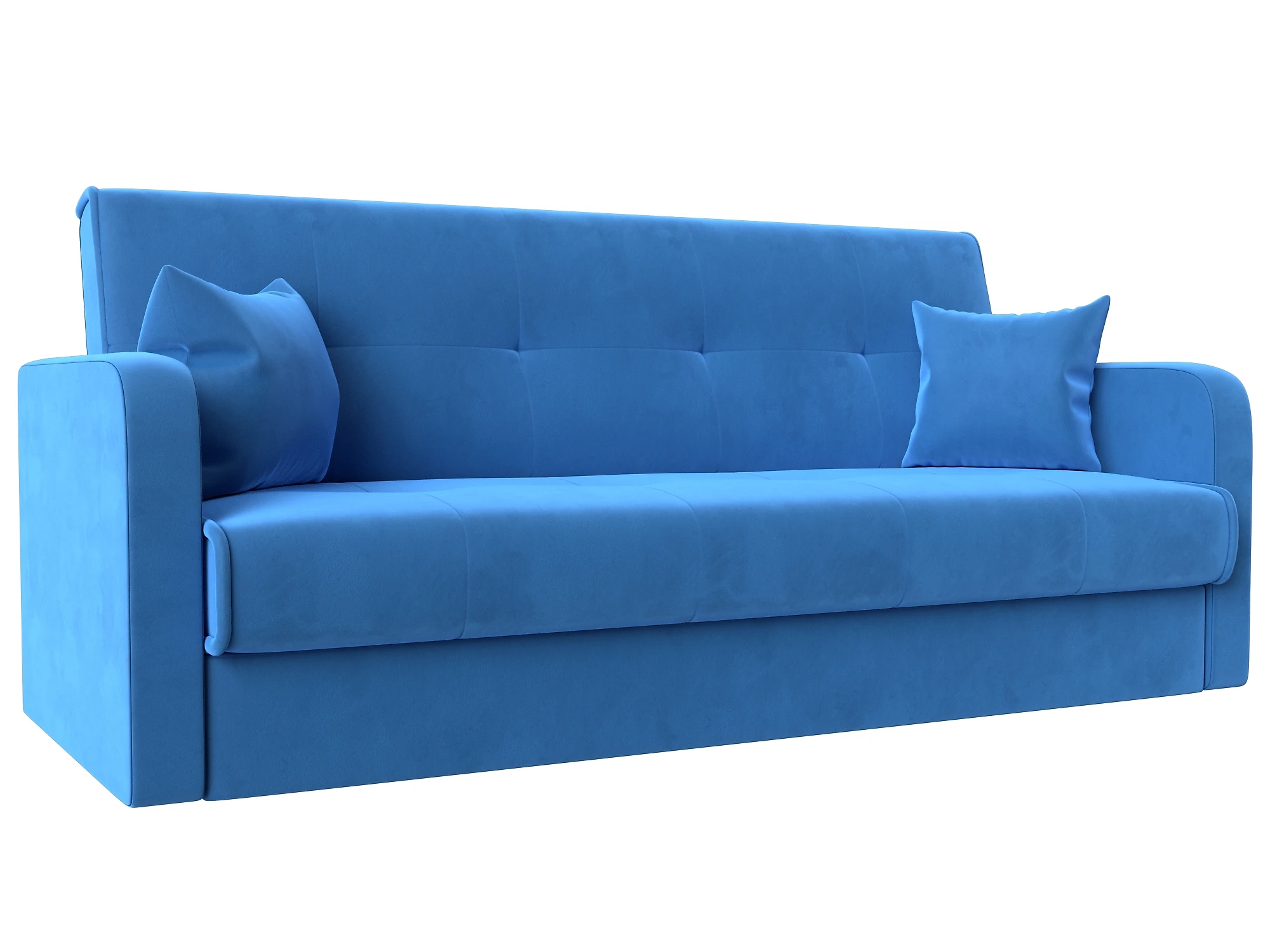 Синий прямой диван книжка Надежда Плюш Дизайн 3