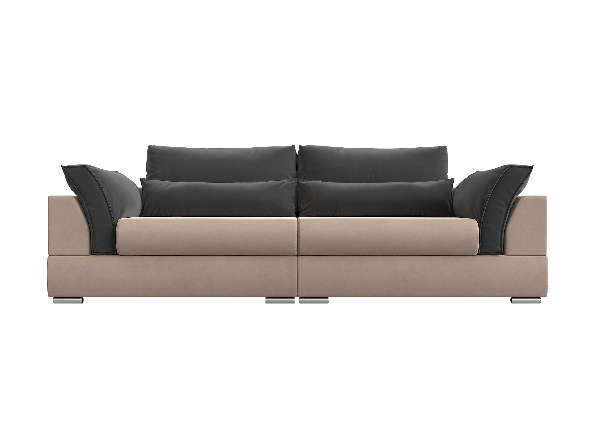 Прямой диван серого цвета Пекин Плюш Дизайн 13