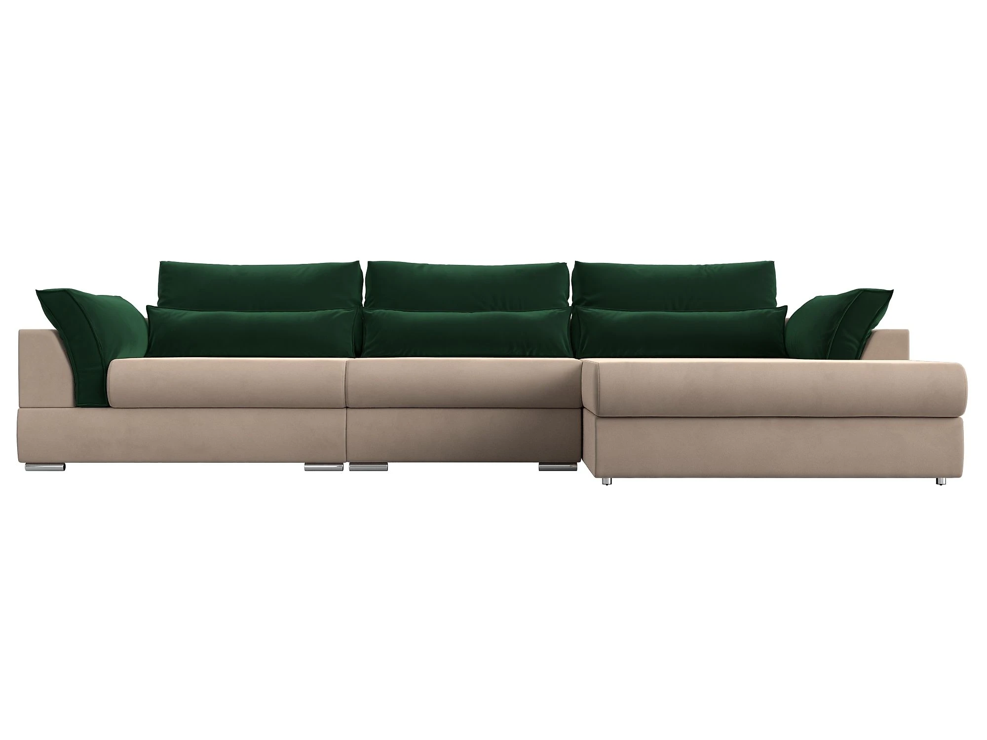 Угловой диван изумрудный Пекин Лонг Плюш Дизайн 3