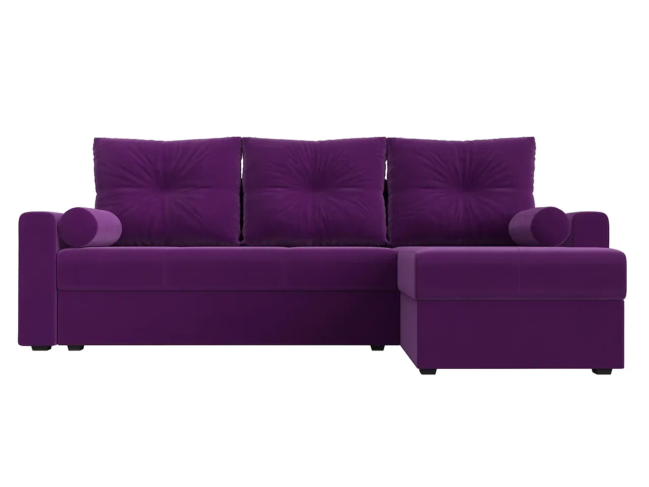 Угловой диван в прихожую Верона Лайт Вельвет Фиолет