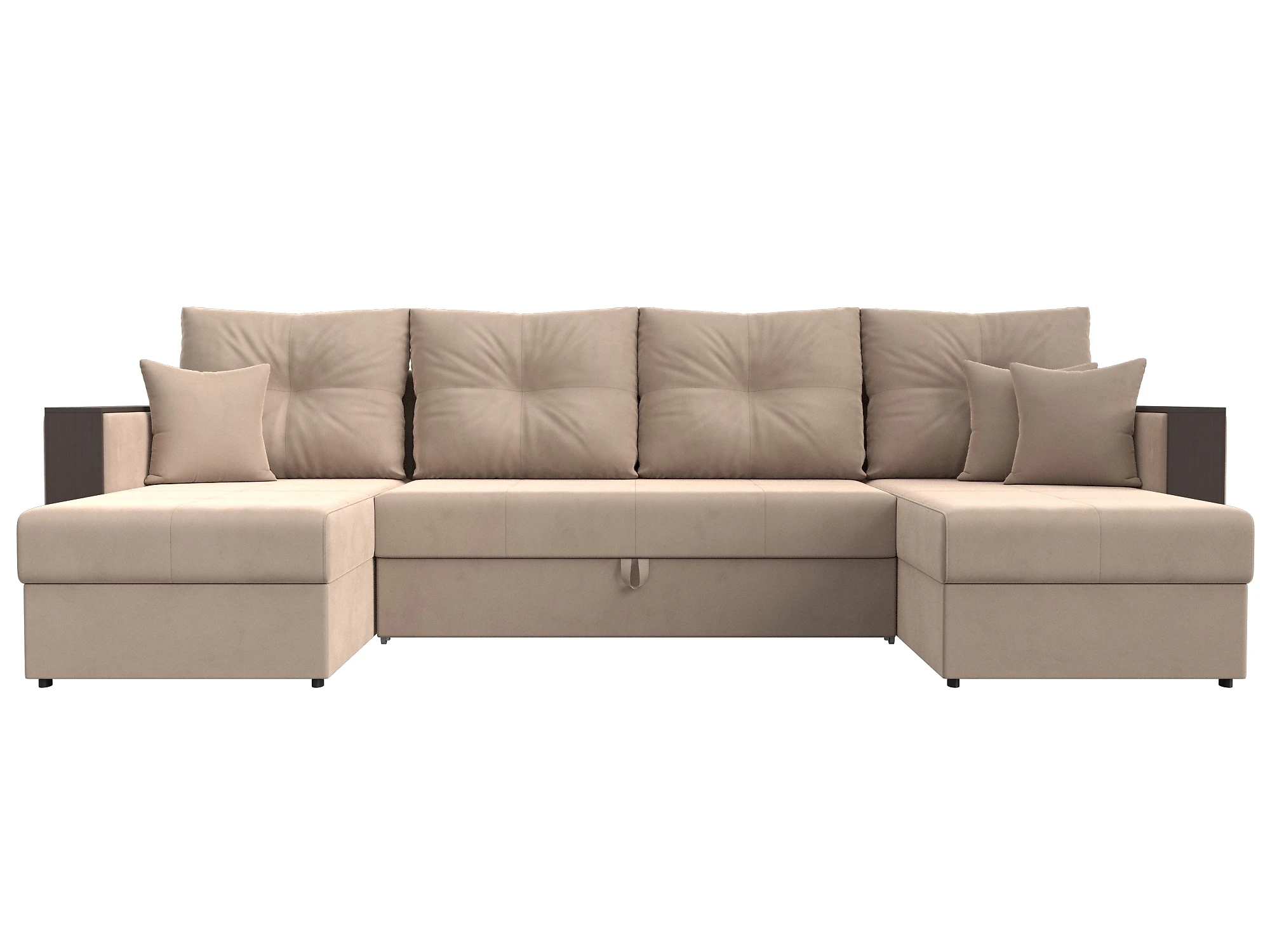 Четырехместный угловой диван Валенсия-П Плюш Дизайн 1