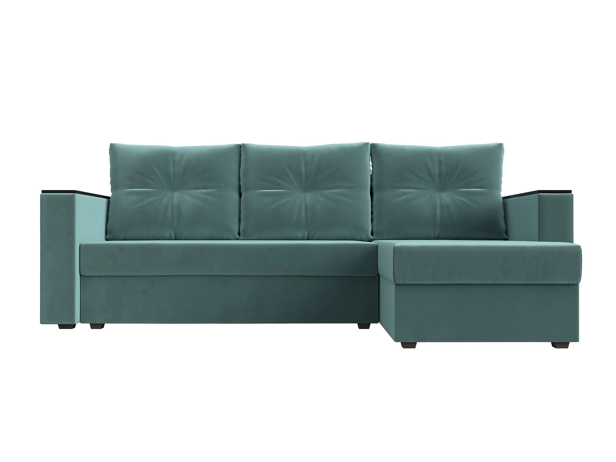 Угловой диван для дачи Атланта Лайт Плюш без стола Дизайн 2