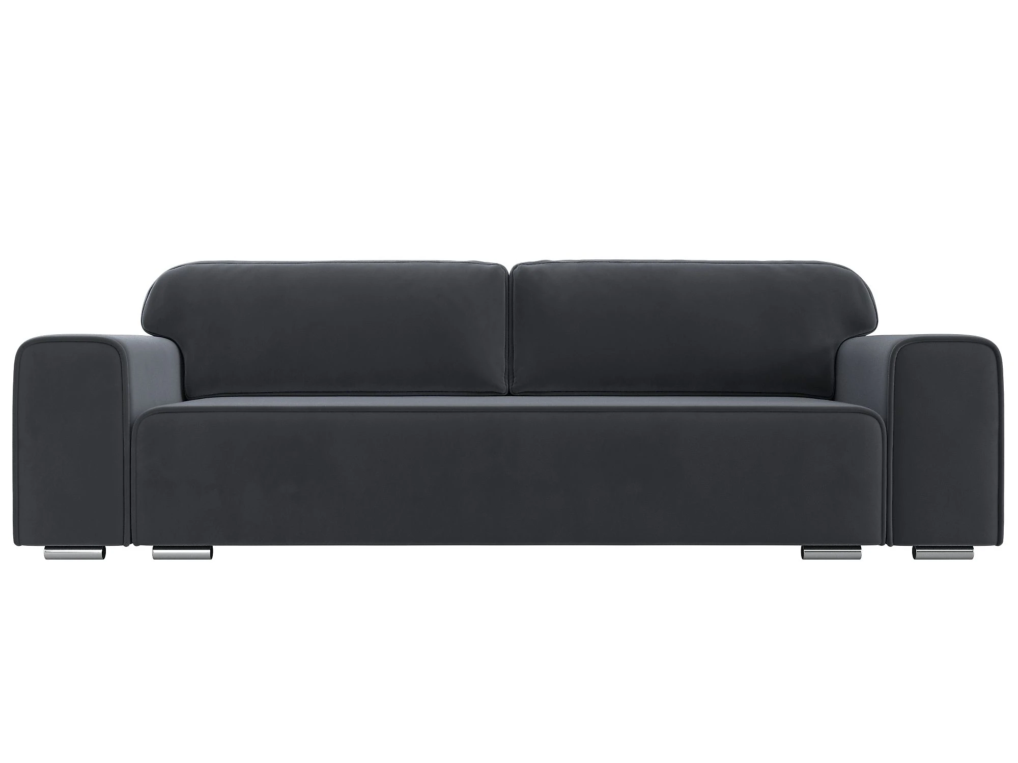 Прямой диван серого цвета Лига-029 Плюш Дизайн 6