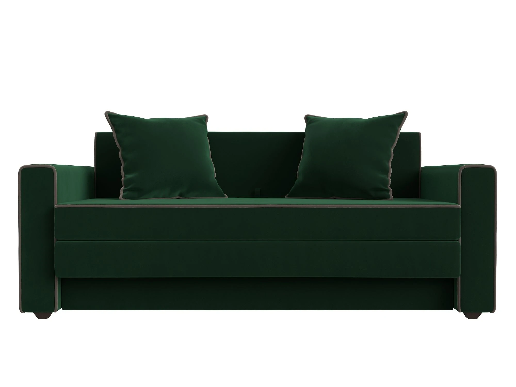 Зелёный диван аккордеон Лига-012 Плюш Дизайн 12