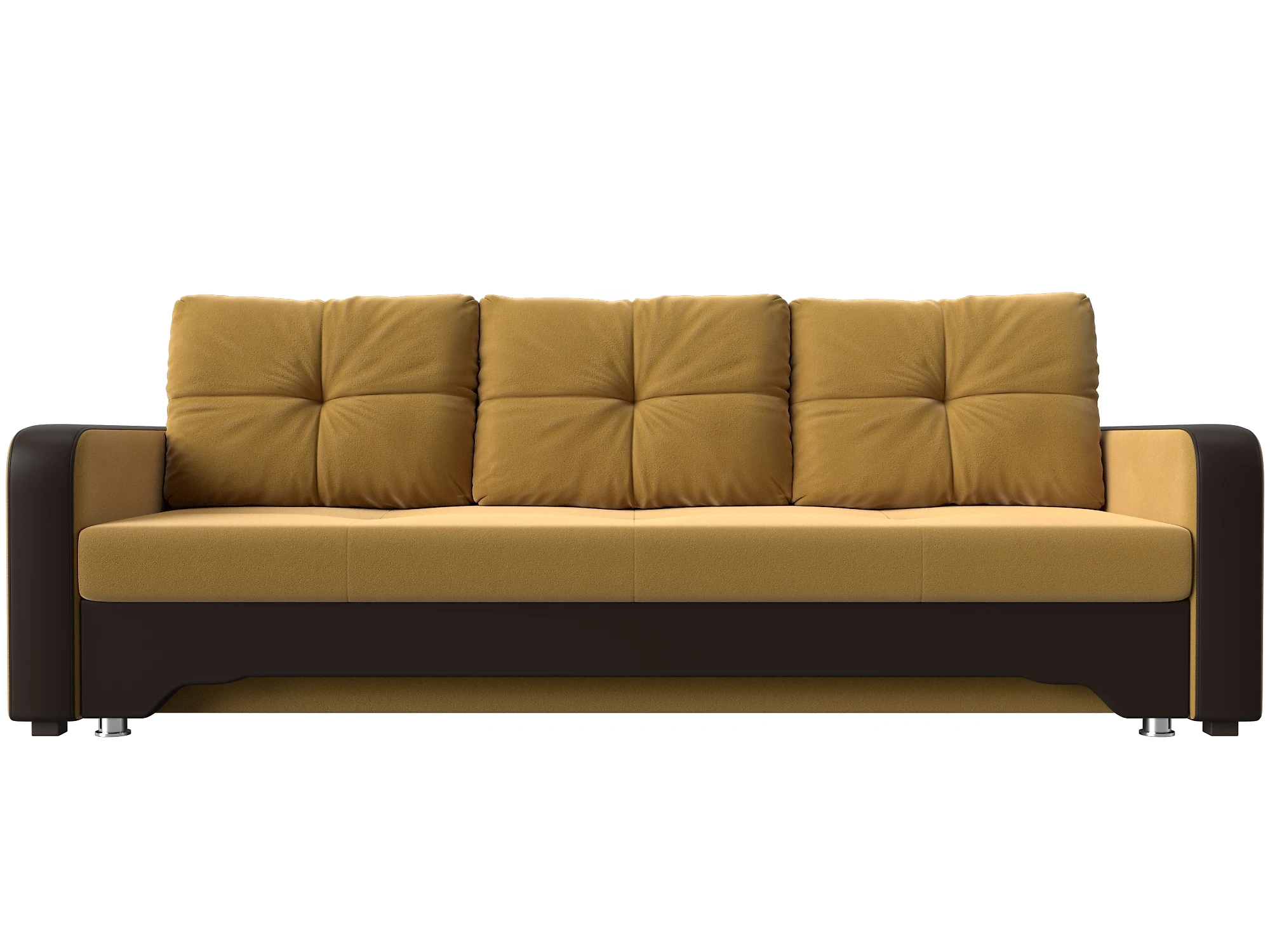 Жёлтый прямой диван Ник-3 Дизайн 17