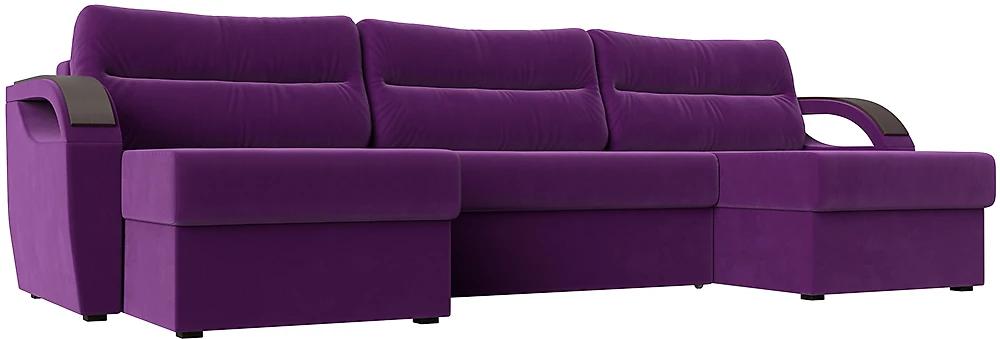 Угловой диван с механизмом книжка Форсайт Вельвет Фиолет