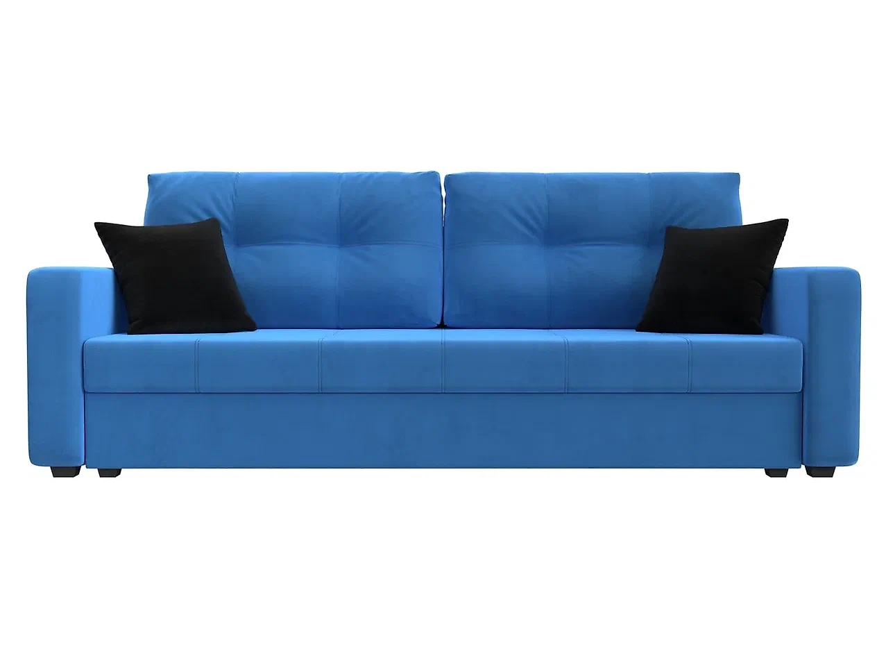 Синий прямой диван Ливерпуль Лайт Плюш Дизайн 3