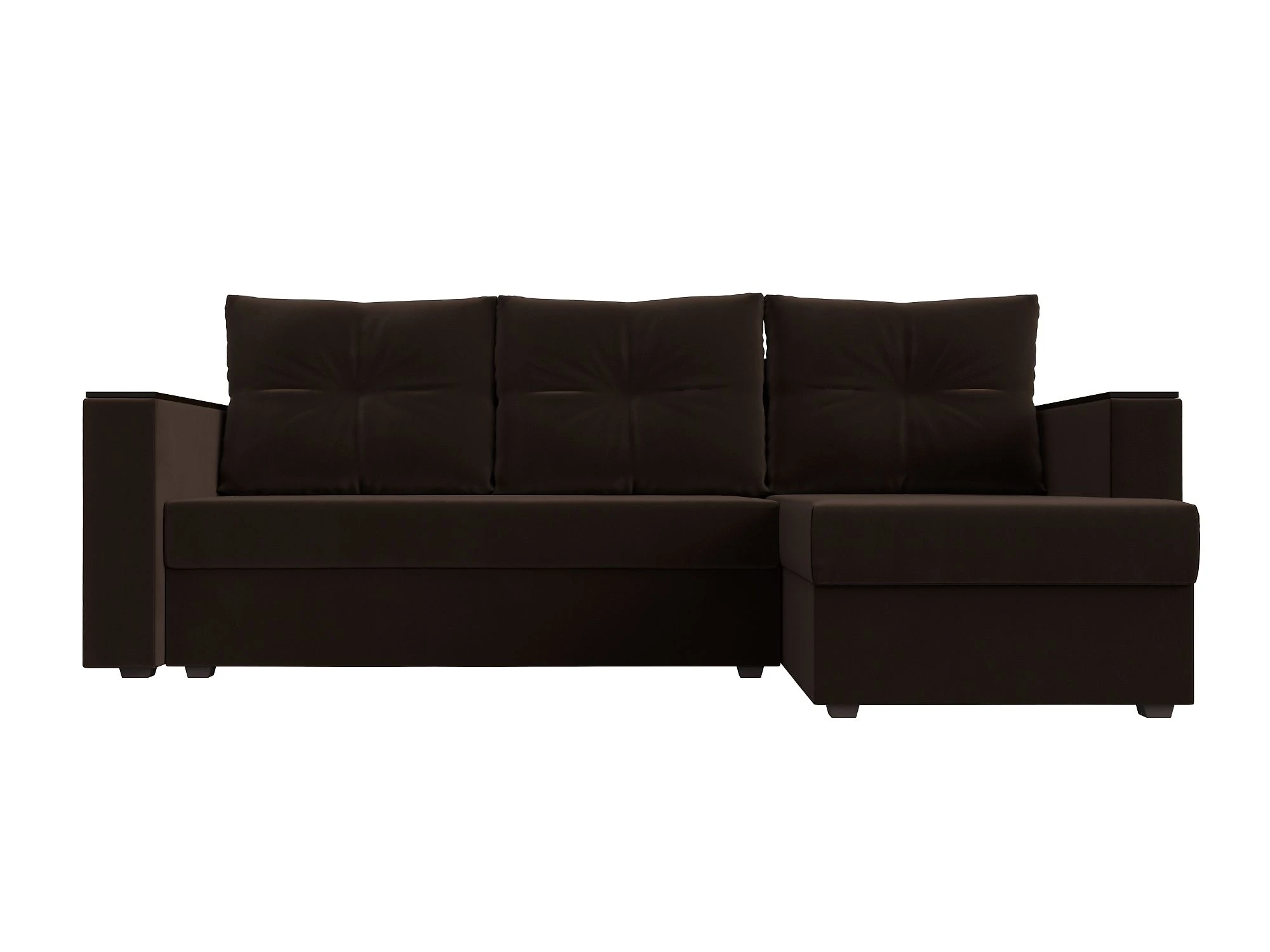 Коричневый угловой диван Атланта Лайт без стола Дизайн 6