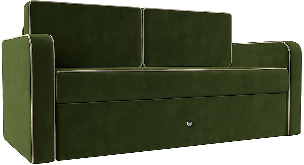 Прямой диван 150 см Смарт Вельвет Зеленый-Бежевый