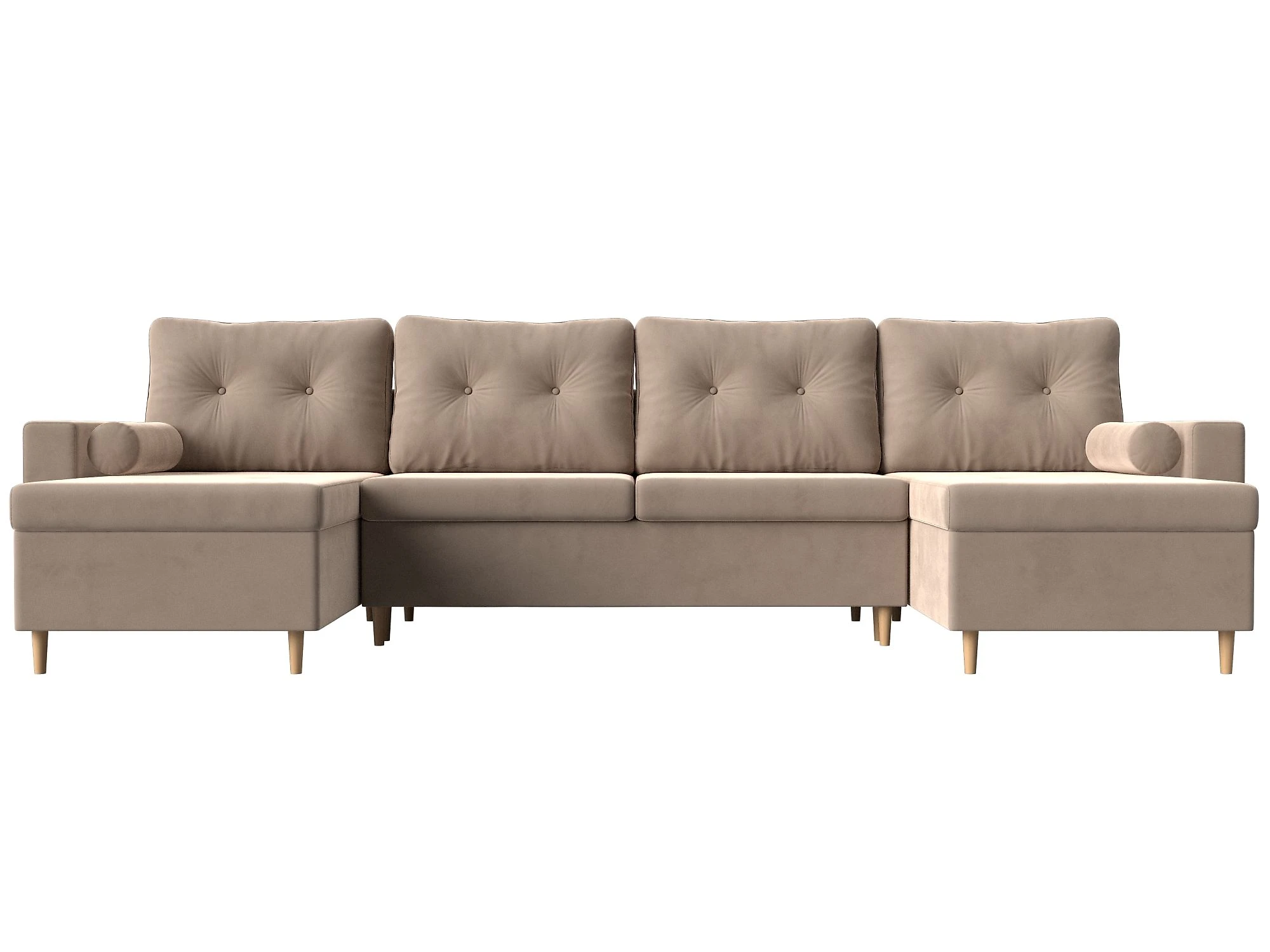 Угловой диван с канапе Белфаст-П Плюш Дизайн 1