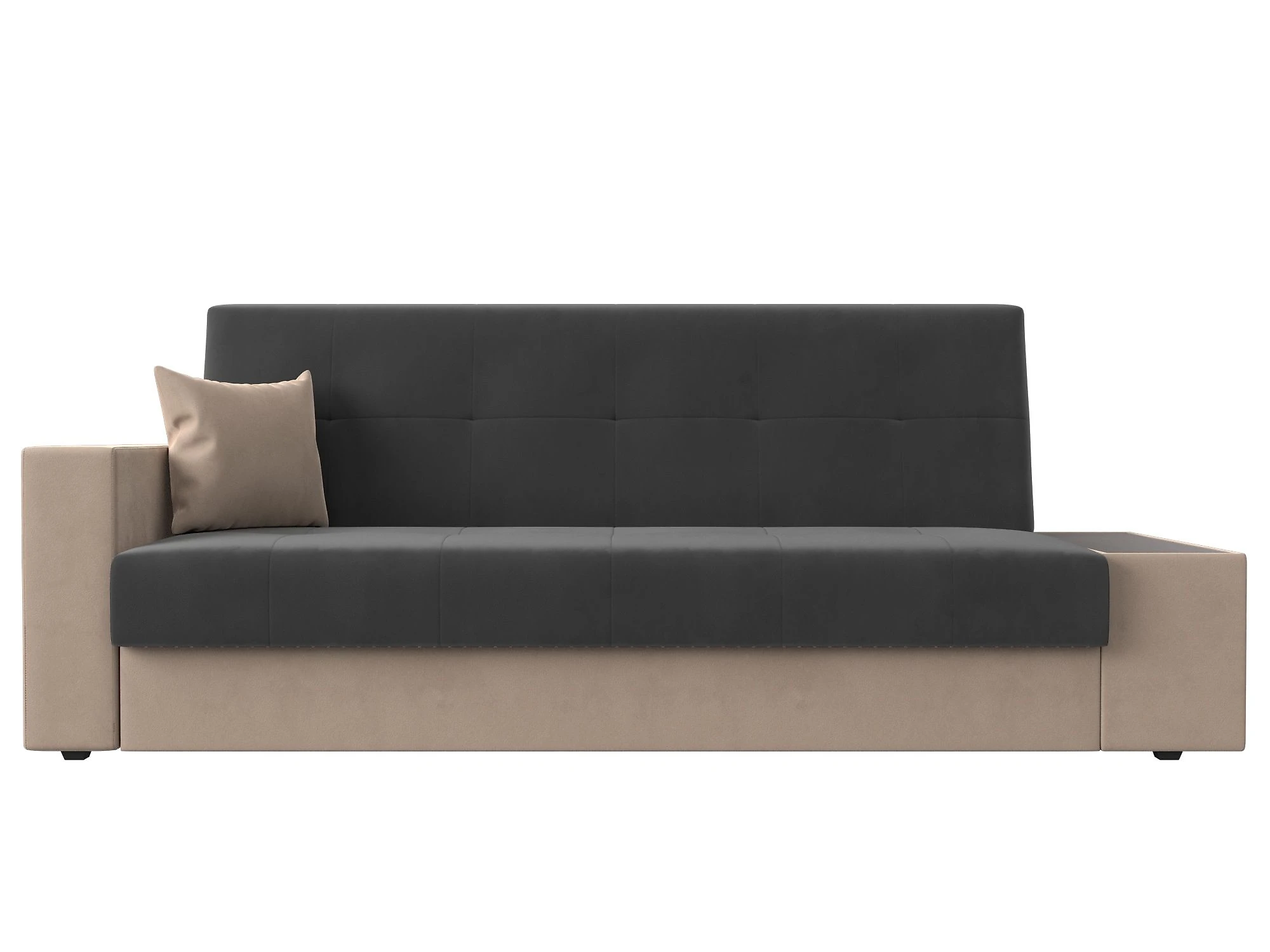 Прямой диван серого цвета Лига-020 Плюш Дизайн 11 книжка