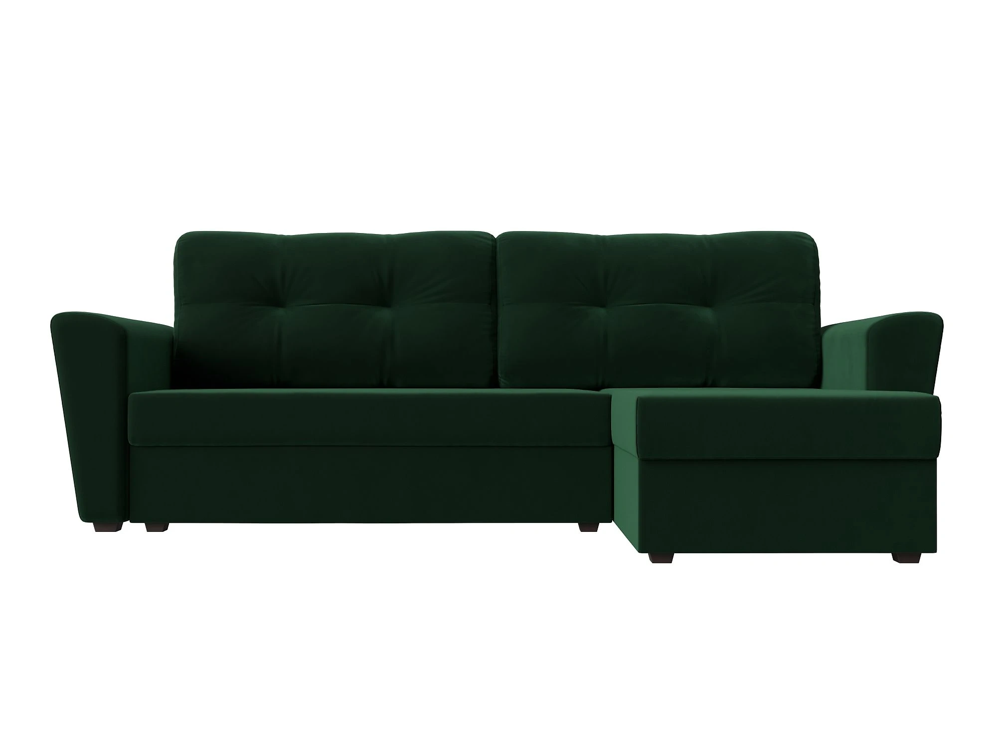 Угловой диван изумрудный Амстердам Лайт Плюш Дизайн 4