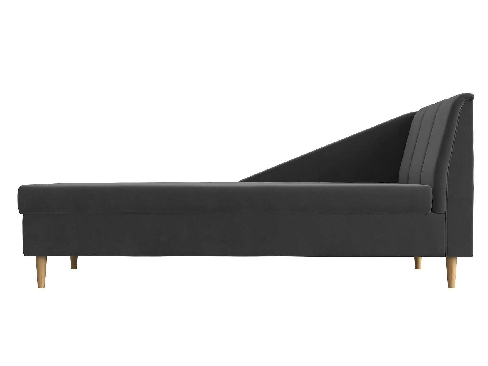 Прямой диван серого цвета Астер Плюш Дизайн 7