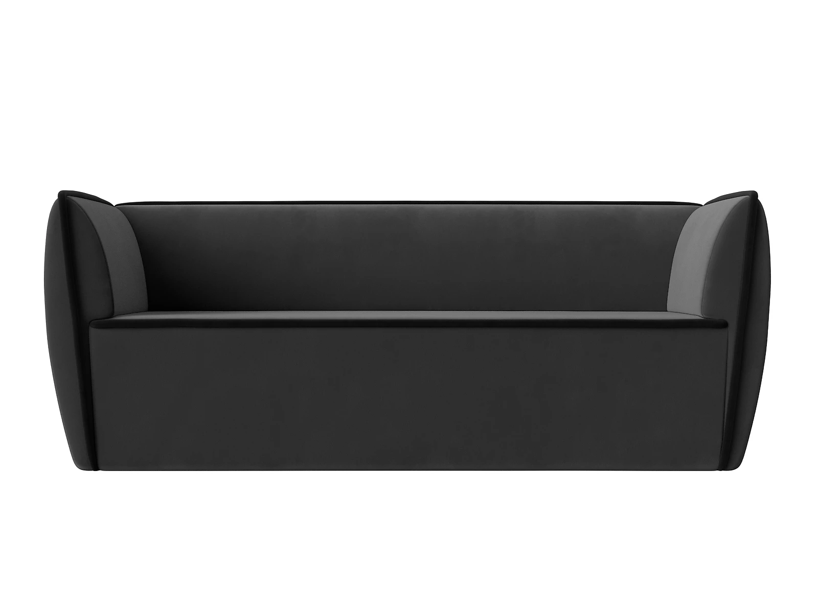 Прямой диван серого цвета Бергамо-3 Плюш Дизайн 12