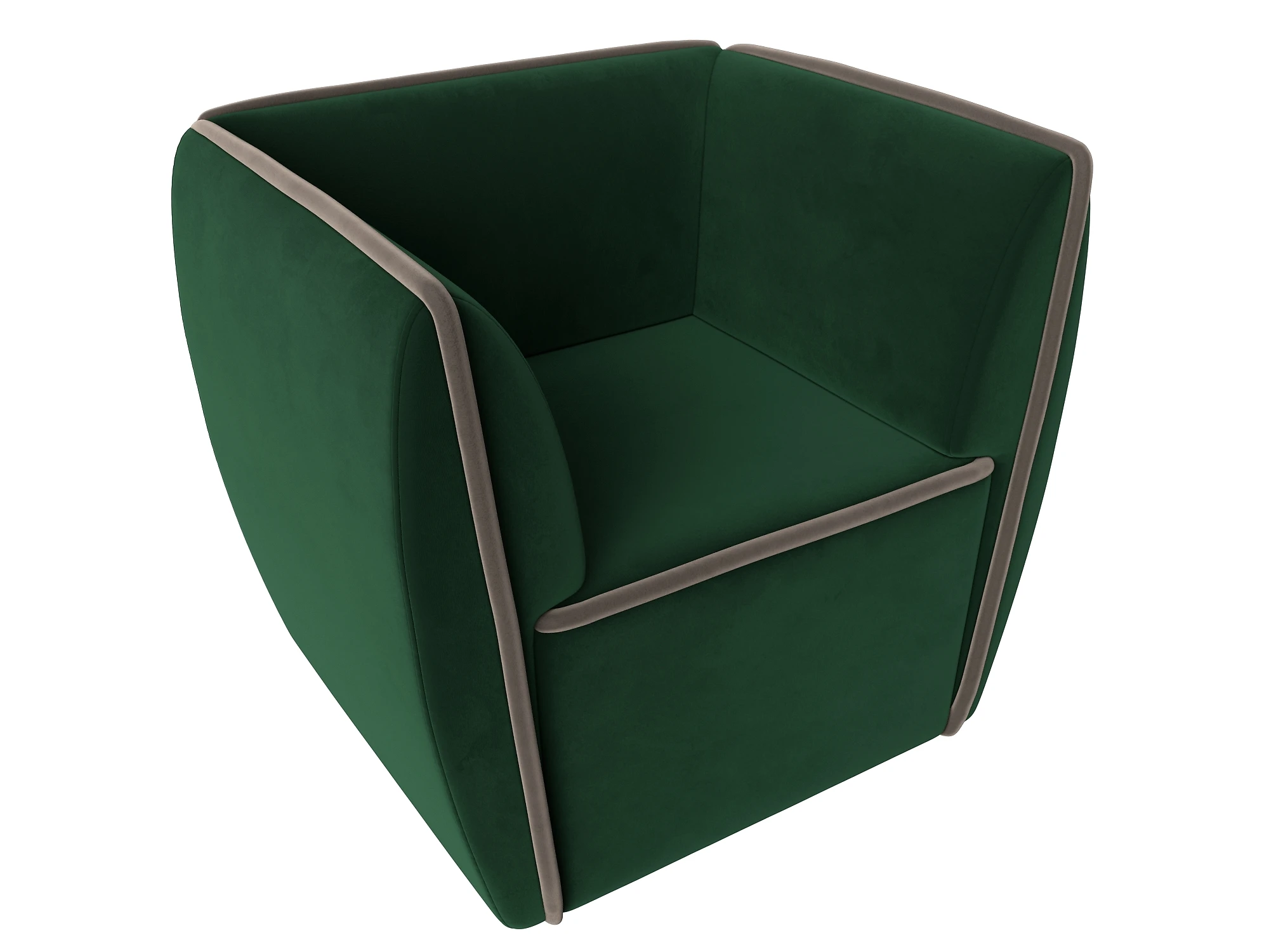 Зелёное кресло Бергамо Плюш Дизайн 8
