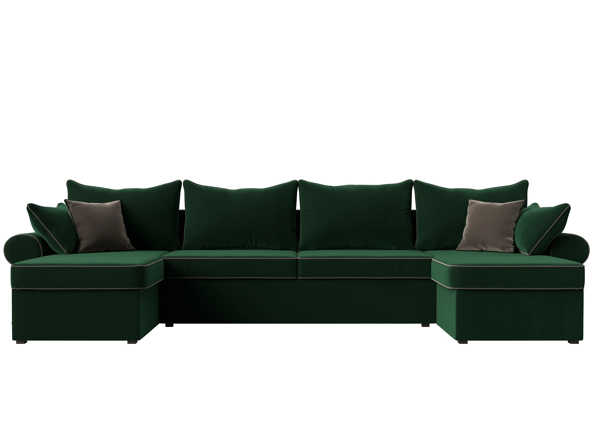 Угловой диван изумрудный Элис-П Плюш Дизайн 8
