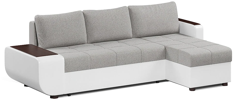 Угловой диван с ящиком для белья Атланта Грей со столиком
