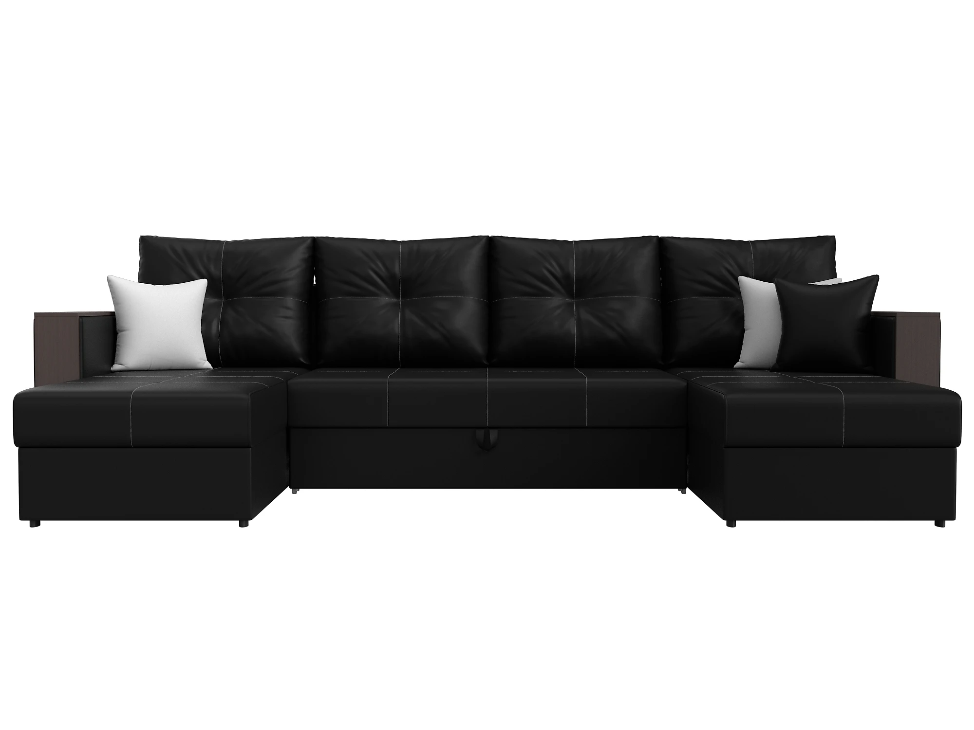 Угловой диван с подушками Валенсия-П Блэк
