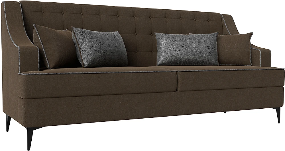 Прямой диван с пружинным блоком Марк Кантри Коричневый-Серый