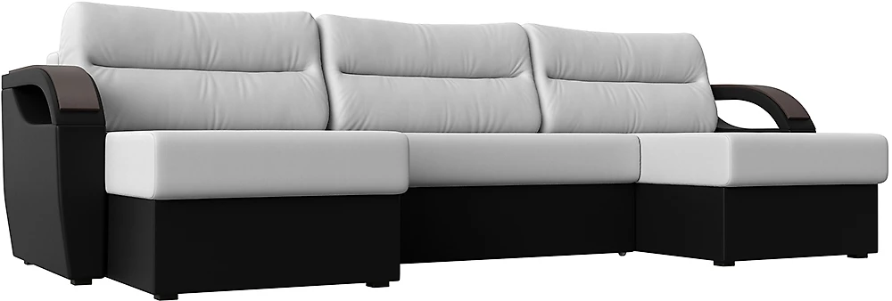 Угловой диван с подушками Форсайт Микс Вайт