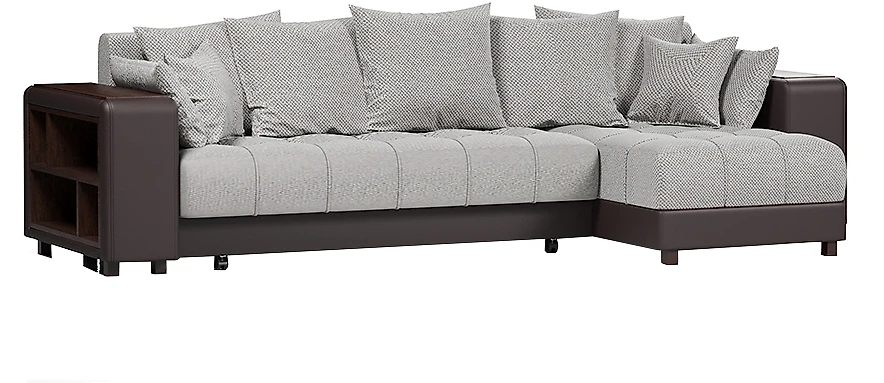 Угловой диван с независимым пружинным блоком Дубай Грей