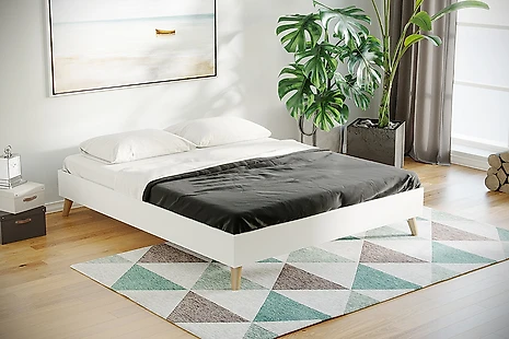 Двуспальная кровать молочный дуб Дарлайн-160 с матрасом