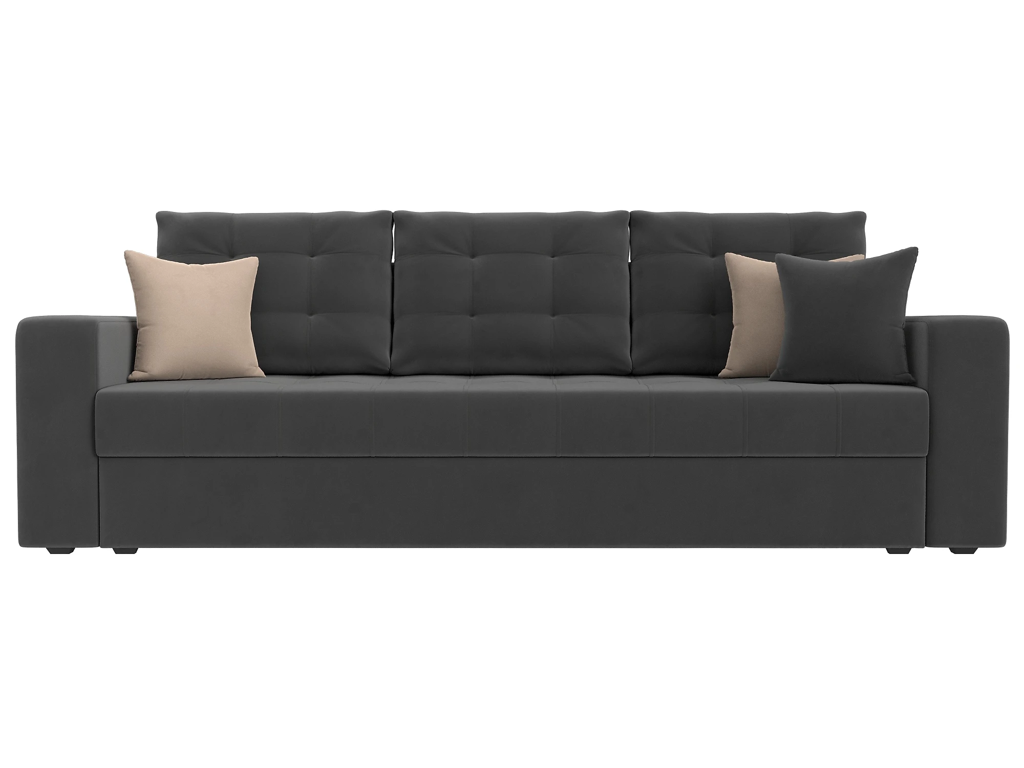 Прямой диван серого цвета Ливерпуль Плюш Дизайн 6