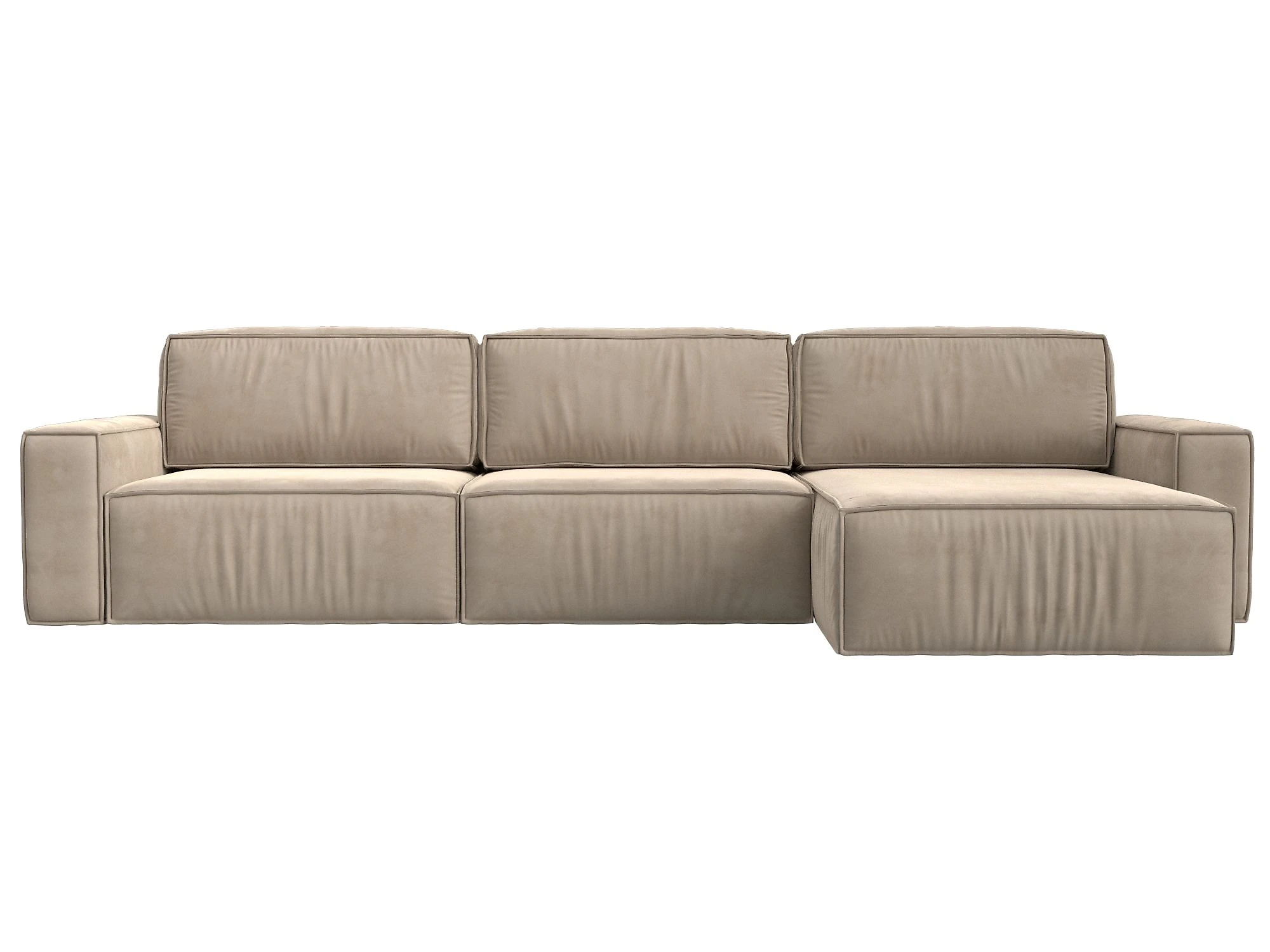 Угловой диван для гостиной Прага Классик лонг Плюш Дизайн 1