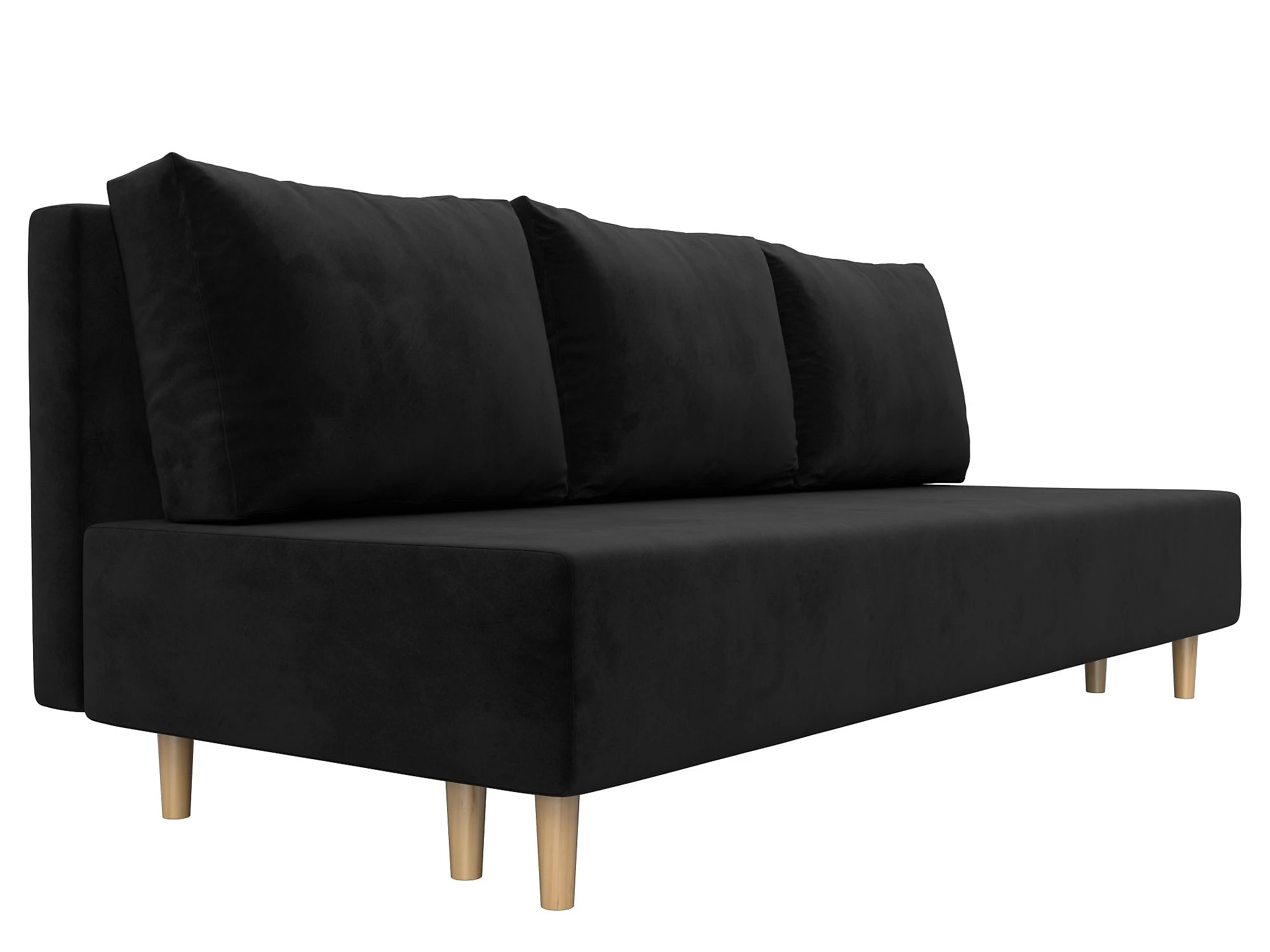 Чёрный диван Лига-033 Плюш Дизайн 6