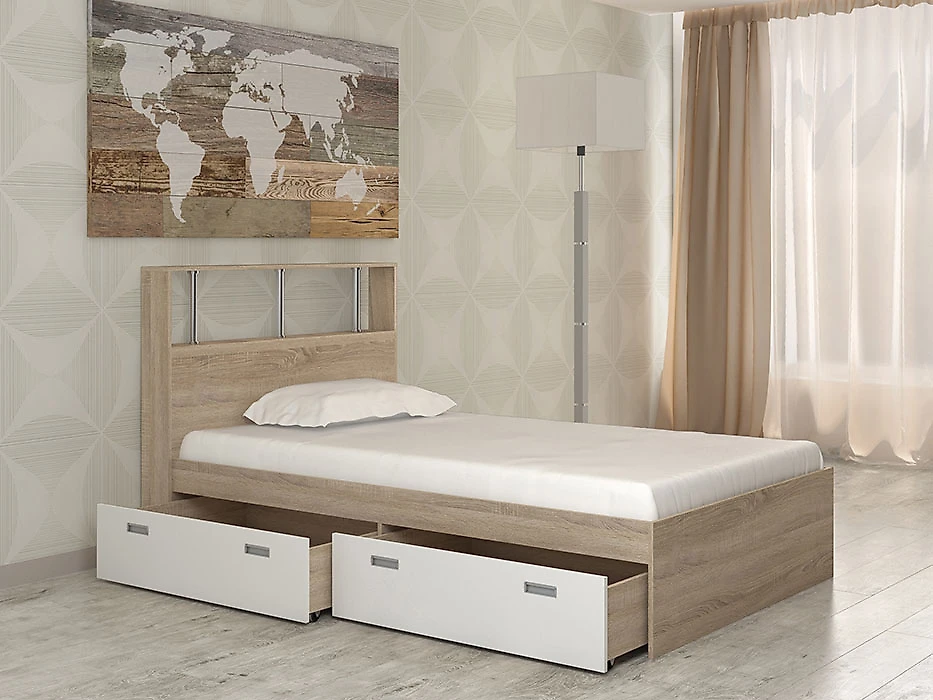 кровать в стиле минимализм Бриз-6 (120) Дизайн-3