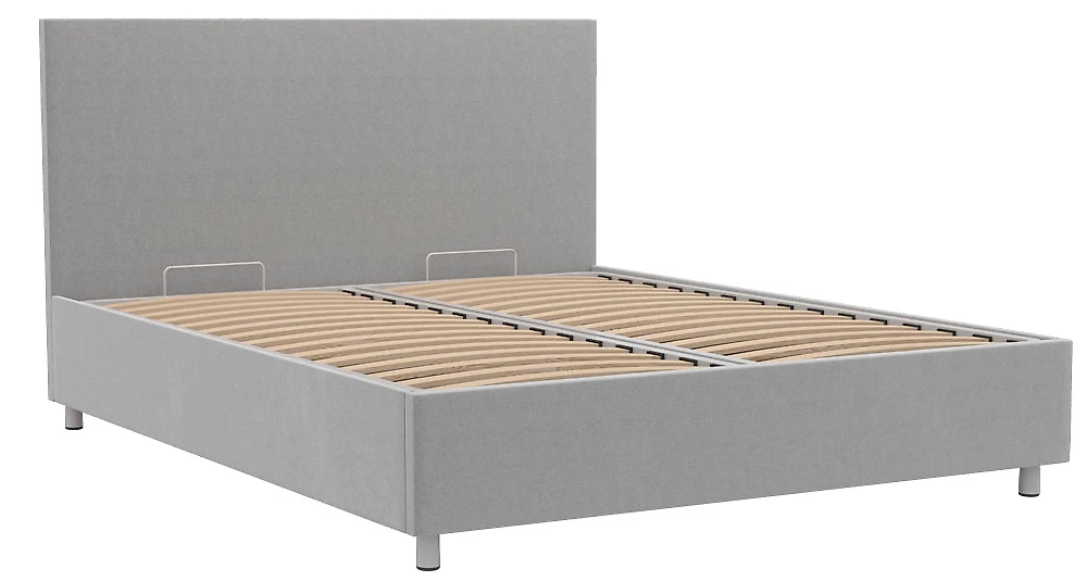 Кровать с подъемным механизмом и мягким изголовьем Белла 160х200 с бельевым ящиком Плюш Грей