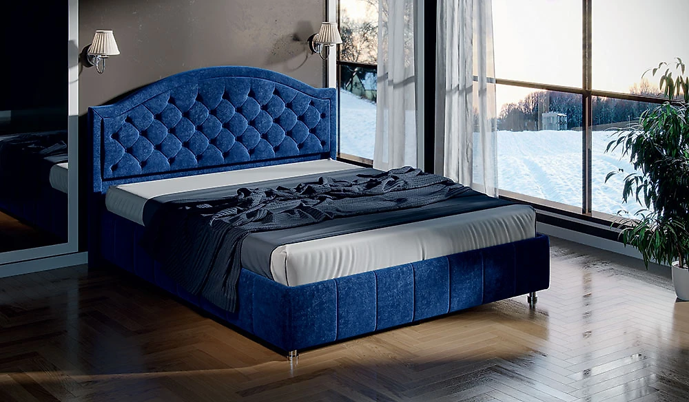 двуспальная кровать 295 Синяя
