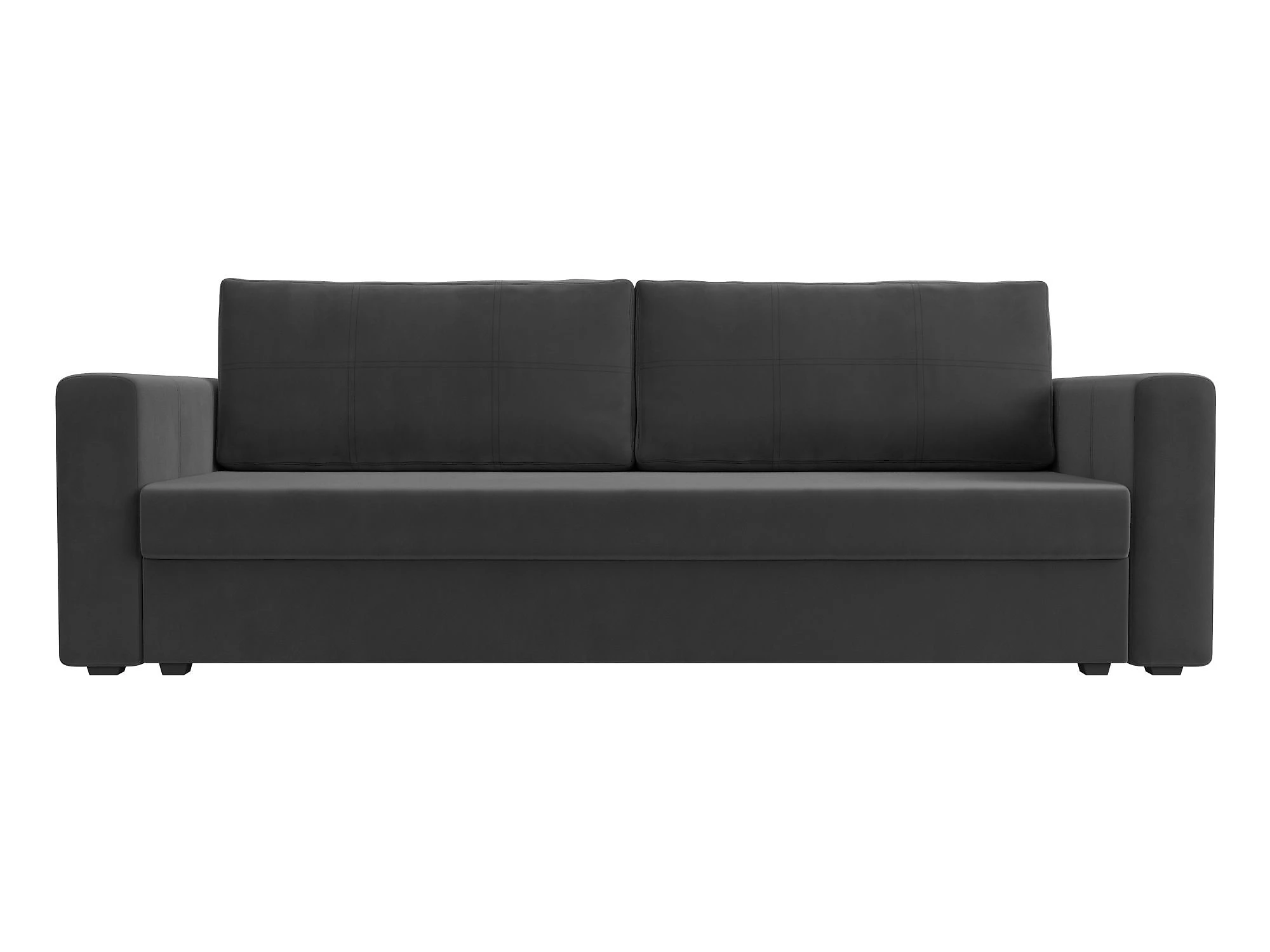 Прямой диван серого цвета Лига-006 Плюш Дизайн 6